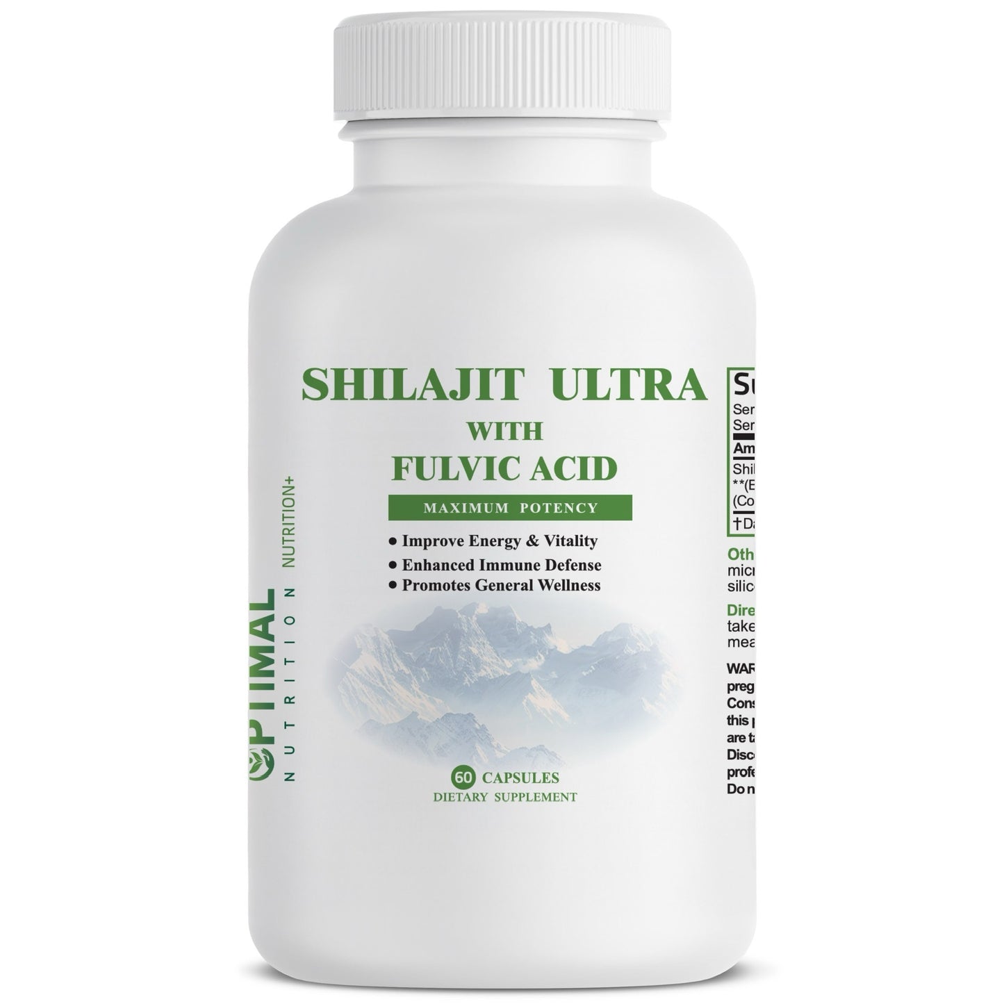 OPTIMAL NUTRITION SHILAJIT ULTRA WITH FULVIC ACID 15,000MG - 60 CAPSULES