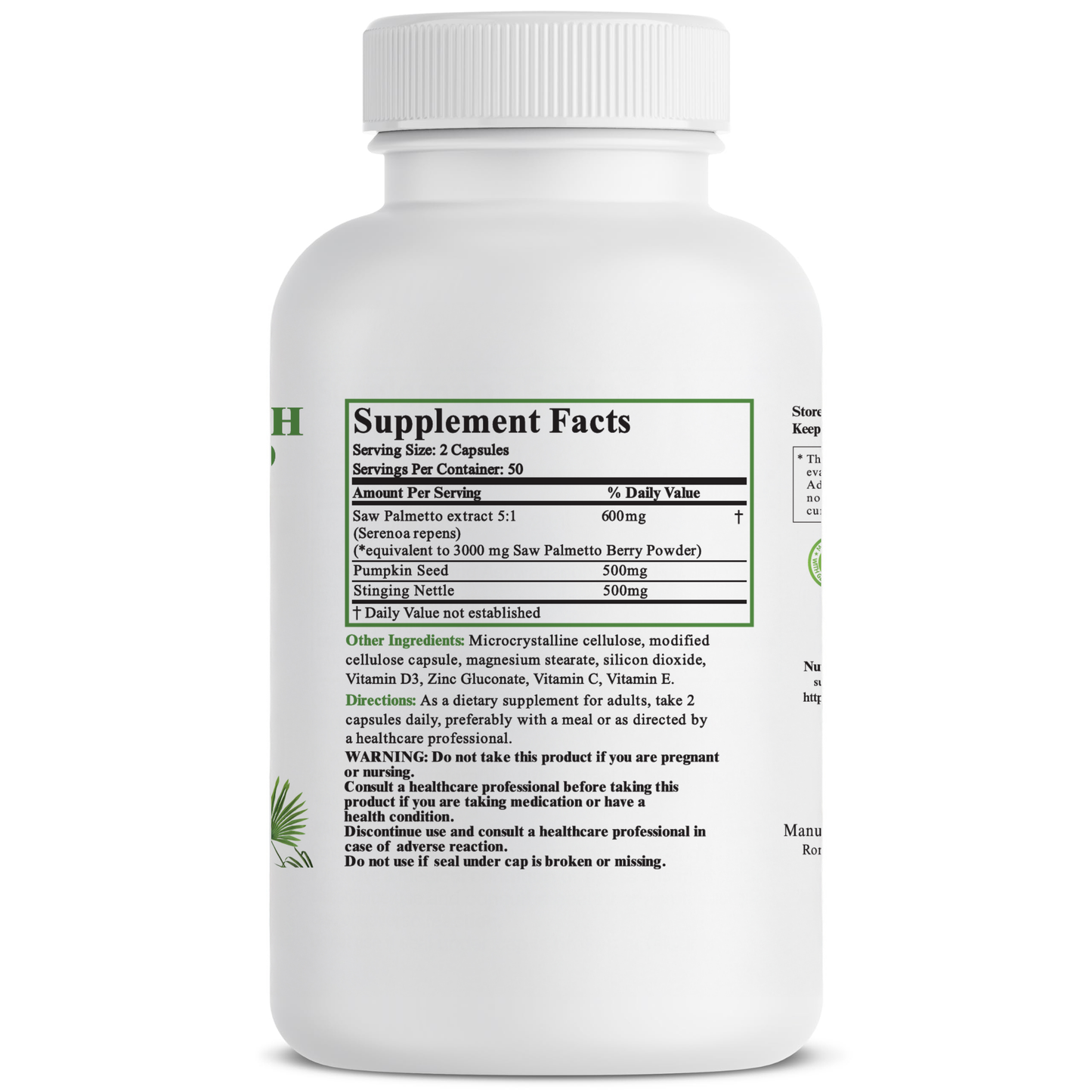 OPTIMAL NUTRITION SAW PALMETTO WITH PUMPKIN SEED & STINGING NETTLE
