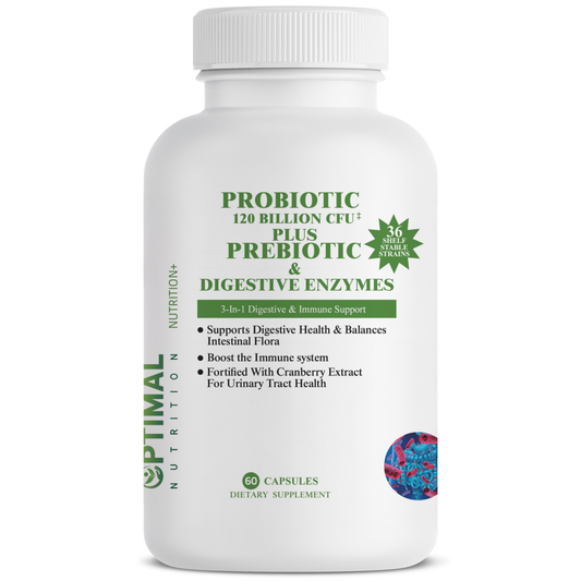 OPTIMAL NUTRITION PROBIOTIC PLUS PREBIOTIC & DIGESTIVE ENZYMES - 60 CAPSULES